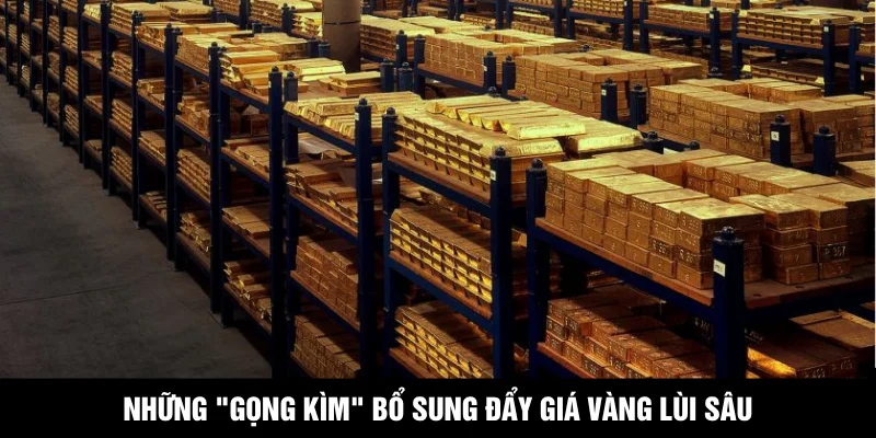 Những "gọng kìm" bổ sung đẩy giá vàng lùi sâu
